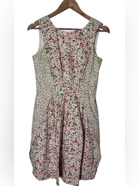 Talbots Petites 6P Pink Floral Fit & Flare Dress